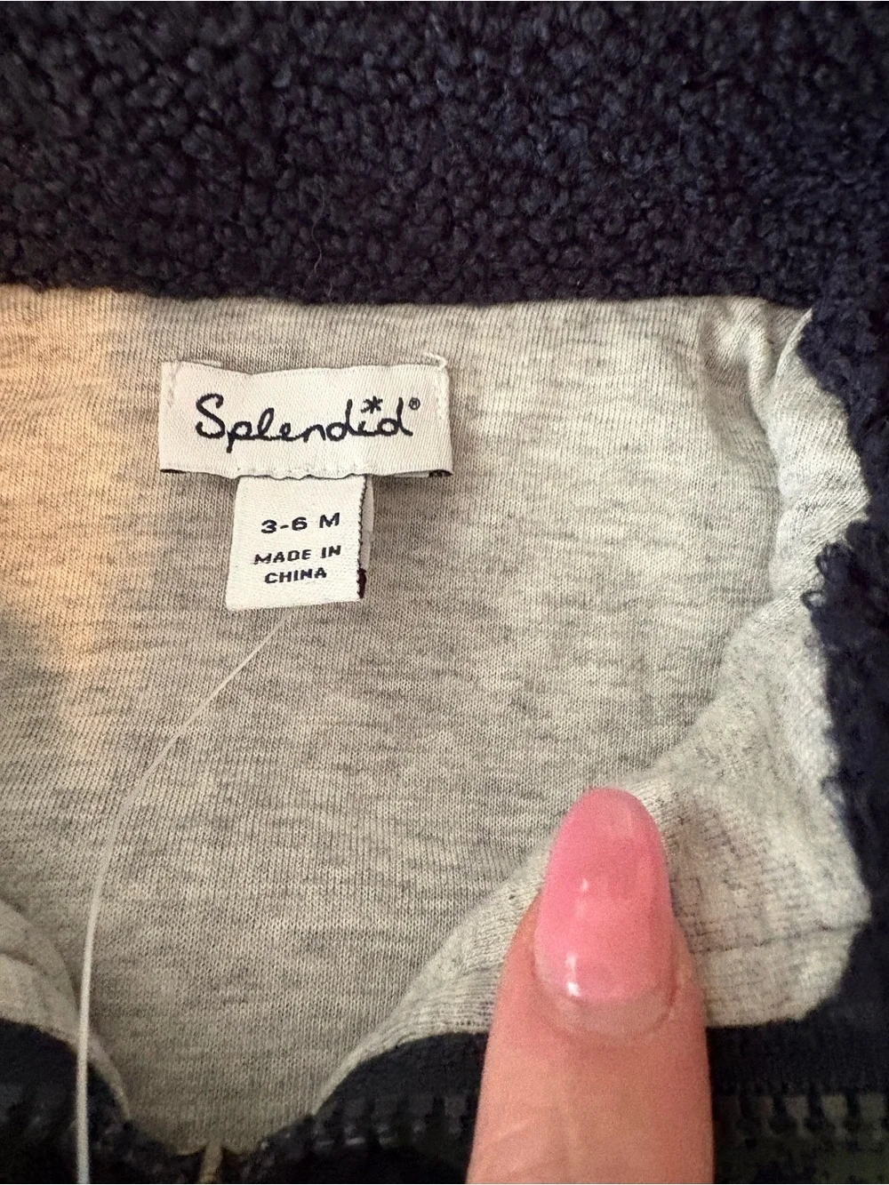NWT Splendid Baby Boys Racing Stripe Sherpa Jacket Navy 3-6M